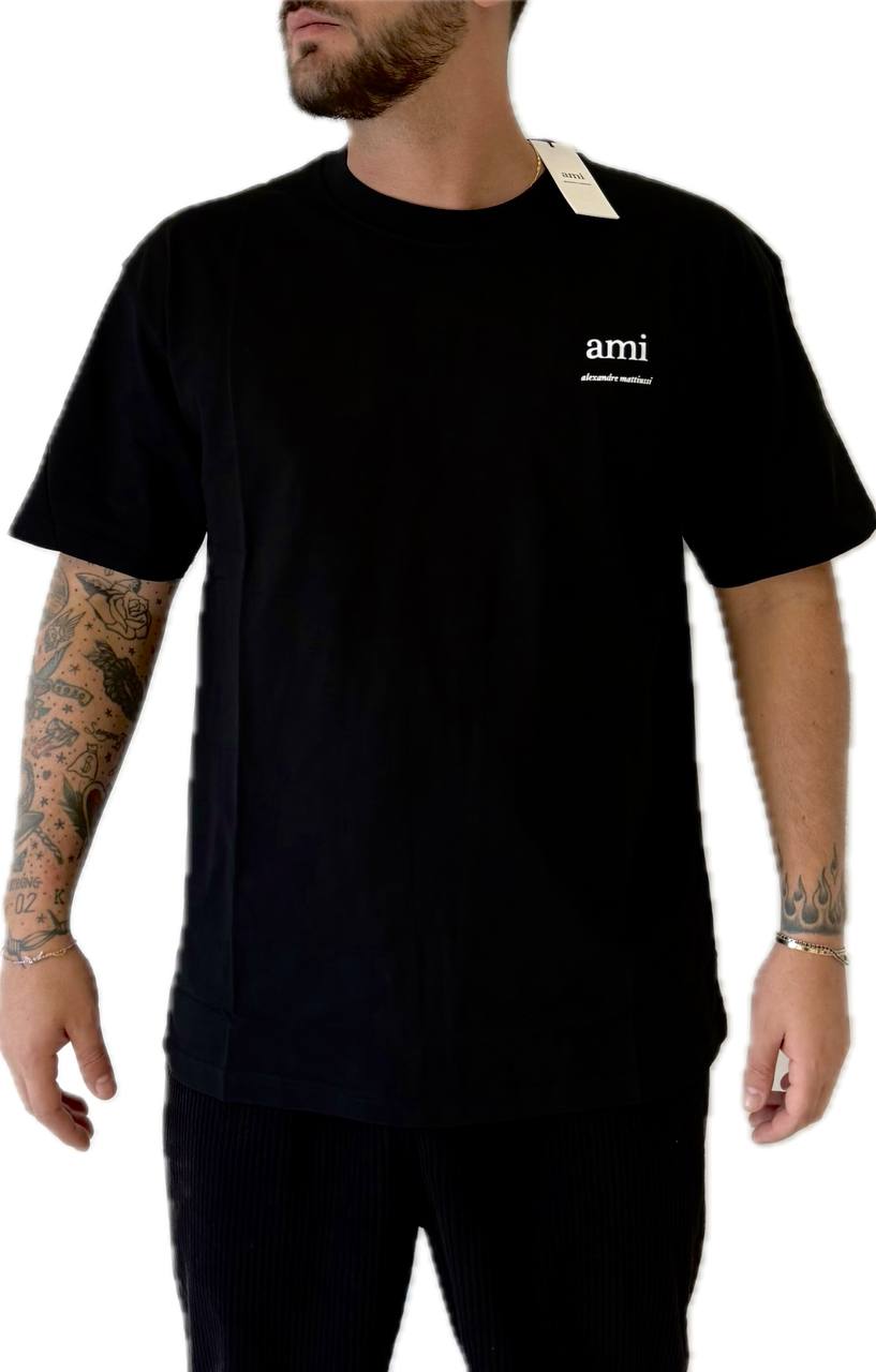 T-Shirt Ami Paris Logo print cotone